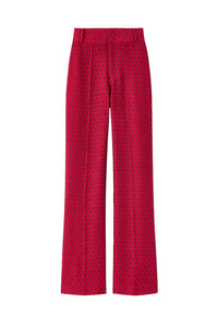 FUSCHIA & BROWN YOSHI CHECK pantalon évasé à carreaux