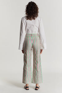 RUBY & GREEN YOSHI OTTOMAN STRIPES pantalon évasé à rayures
