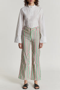 RUBY & GREEN YOSHI OTTOMAN STRIPES pantalon évasé à rayures