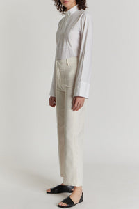 ECRU YOSHI JACQUARD pantalon évasé à imprimé jacquard