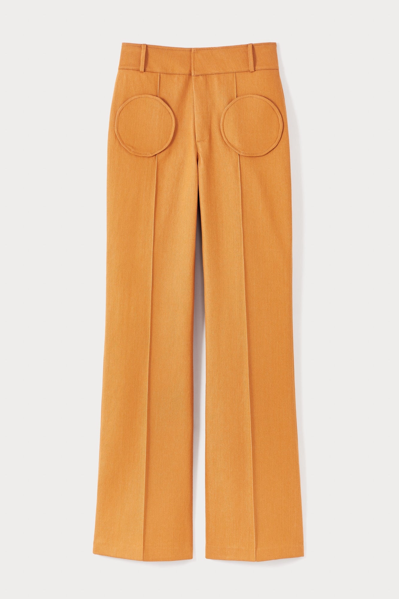 ORANGE OLAFUR DENIM pantalon évasé en denim avec détails de poches circulaires