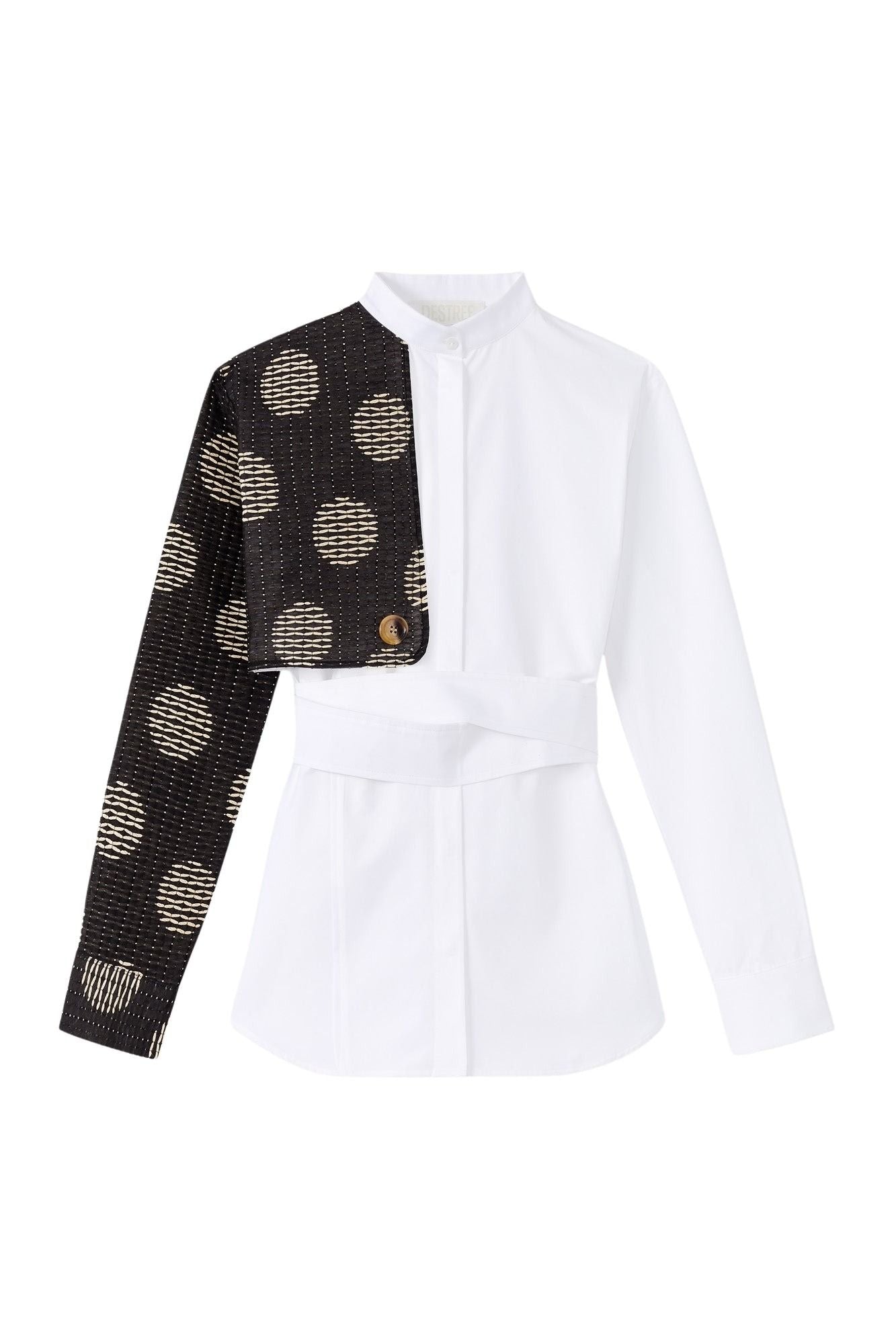 BLACK & WHITE HANS CIRCLE Chemise avec détails de manches asymétriques