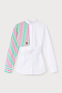 RUBY & GREEN HANS OTTOMAN STRIPES Chemise avec détails de manches asymétriques