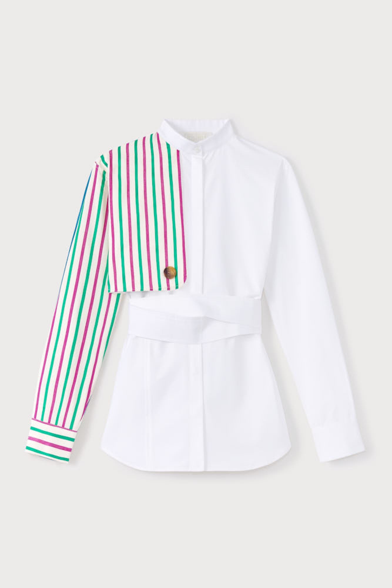 RUBY & GREEN HANS OTTOMAN STRIPES Chemise avec détails de manches asymétriques