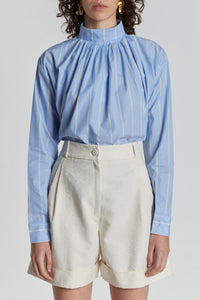 Chemise Robert à col montant - Yellow & Blue