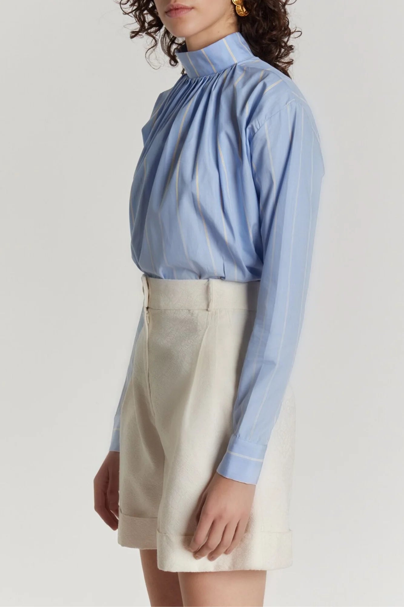 ECRU DANIEL JACQUARD short en satin taille haute
