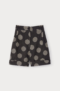 BLACK & WHITE DANIEL CIRCLE short texturé taille haute