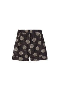 BLACK & WHITE DANIEL CIRCLE short texturé taille haute