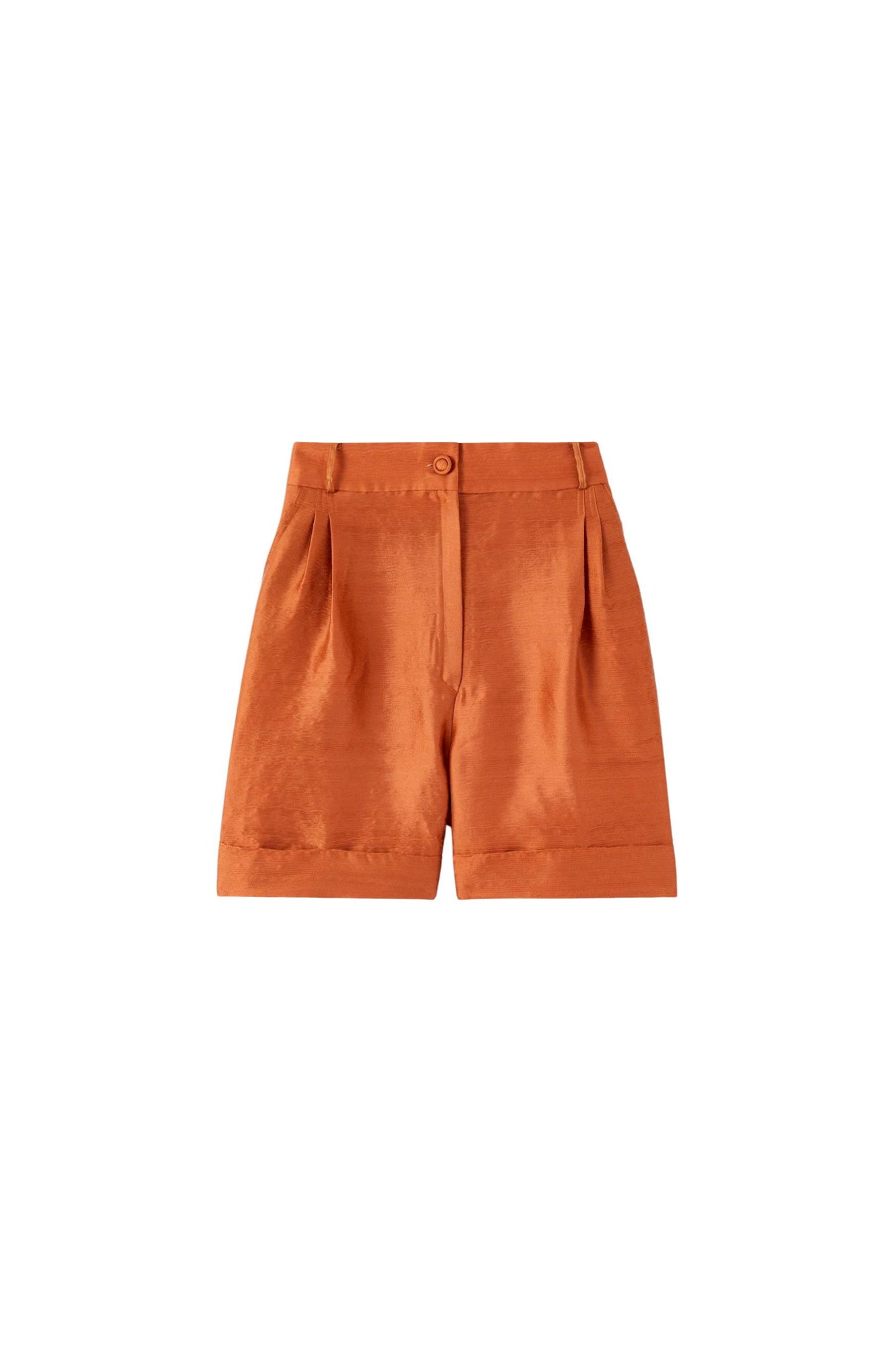 CAMEL DANIEL GOFFERING Short en satin texturé taille haute