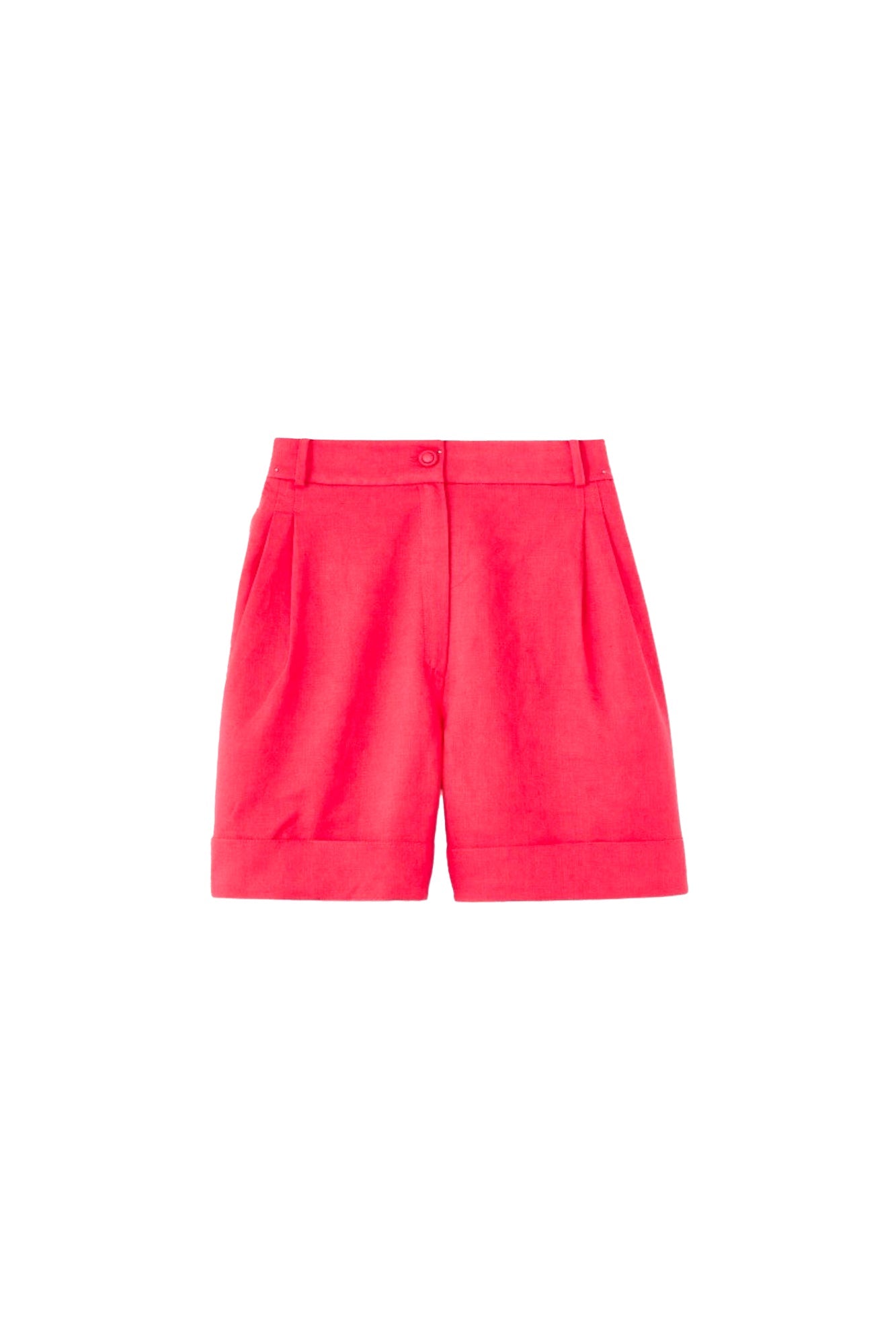 22qty RELIQUAT 95€ / RASBERRY PINK DANIEL LINEN short en lin taille haute