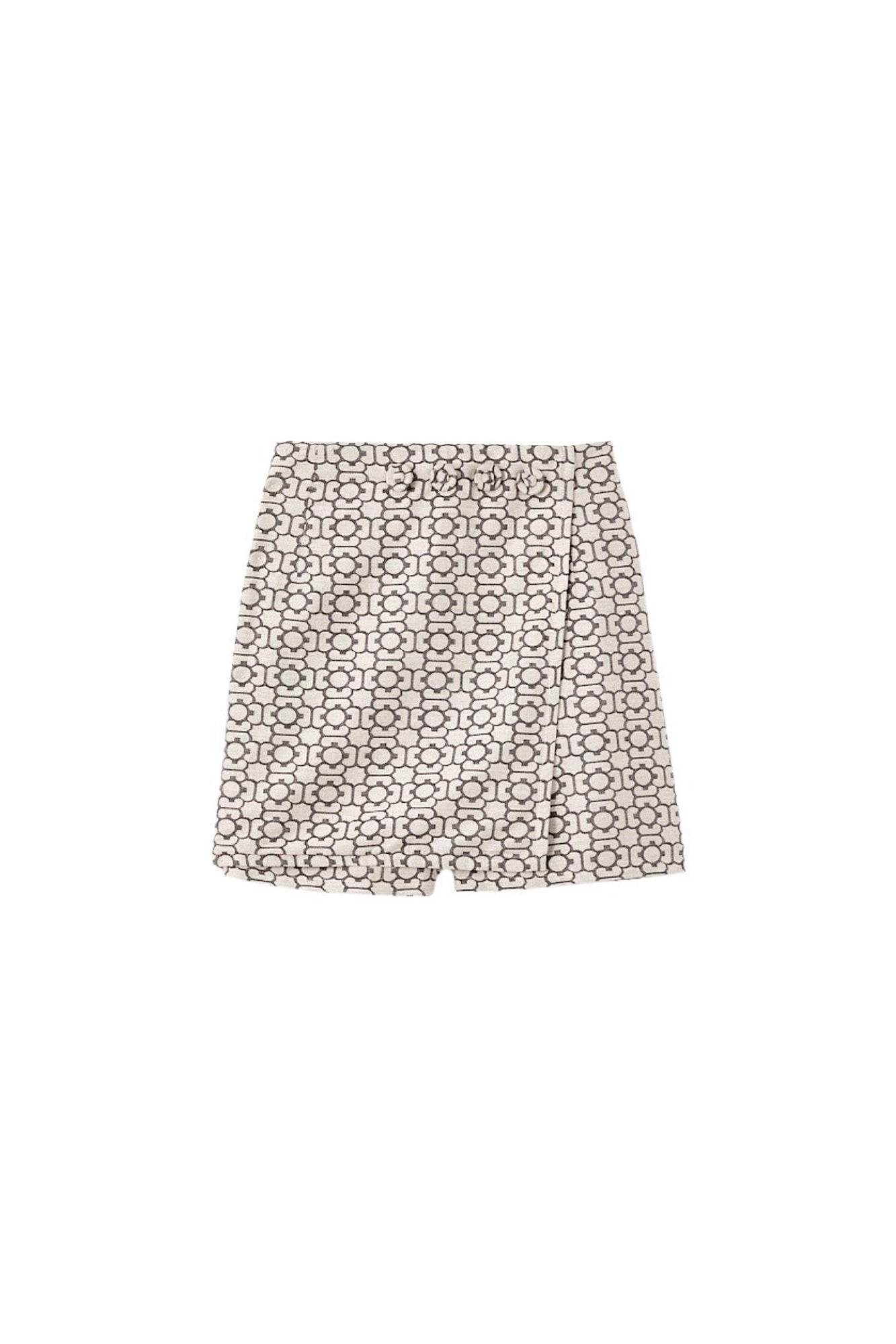 GREY JEAN FLOWER JACQUARD  Jupe-short