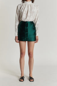 FOREST LUCIO SMART mini-jupe en satin avec boutons