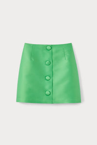 APPLE GREEN LUCIO SMART mini-jupe en satin avec boutons