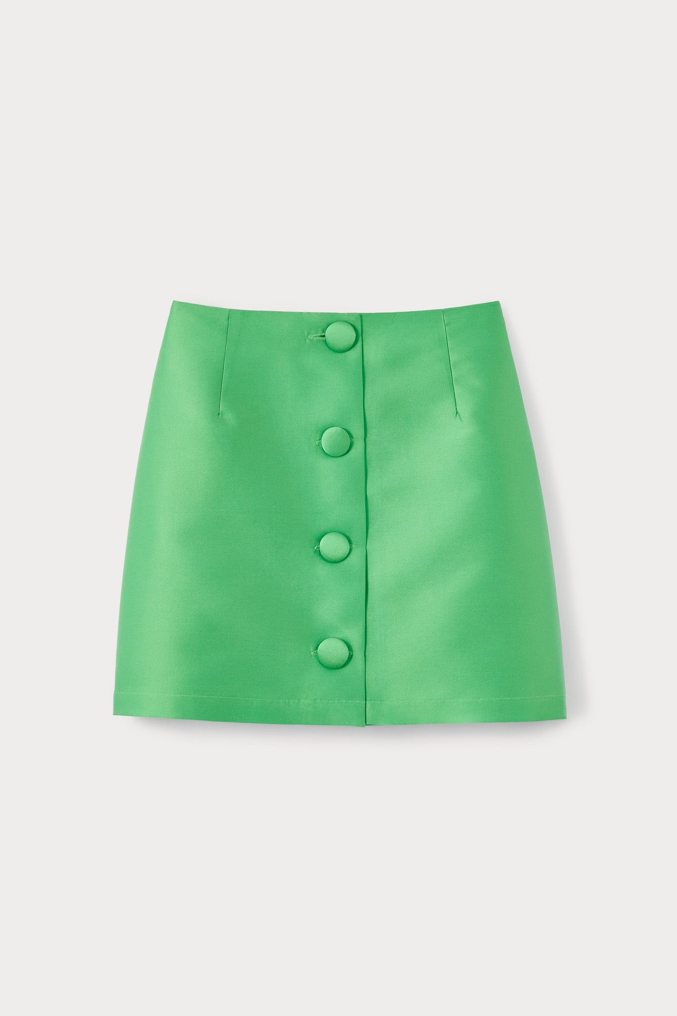 APPLE GREEN LUCIO SMART mini-jupe en satin avec boutons