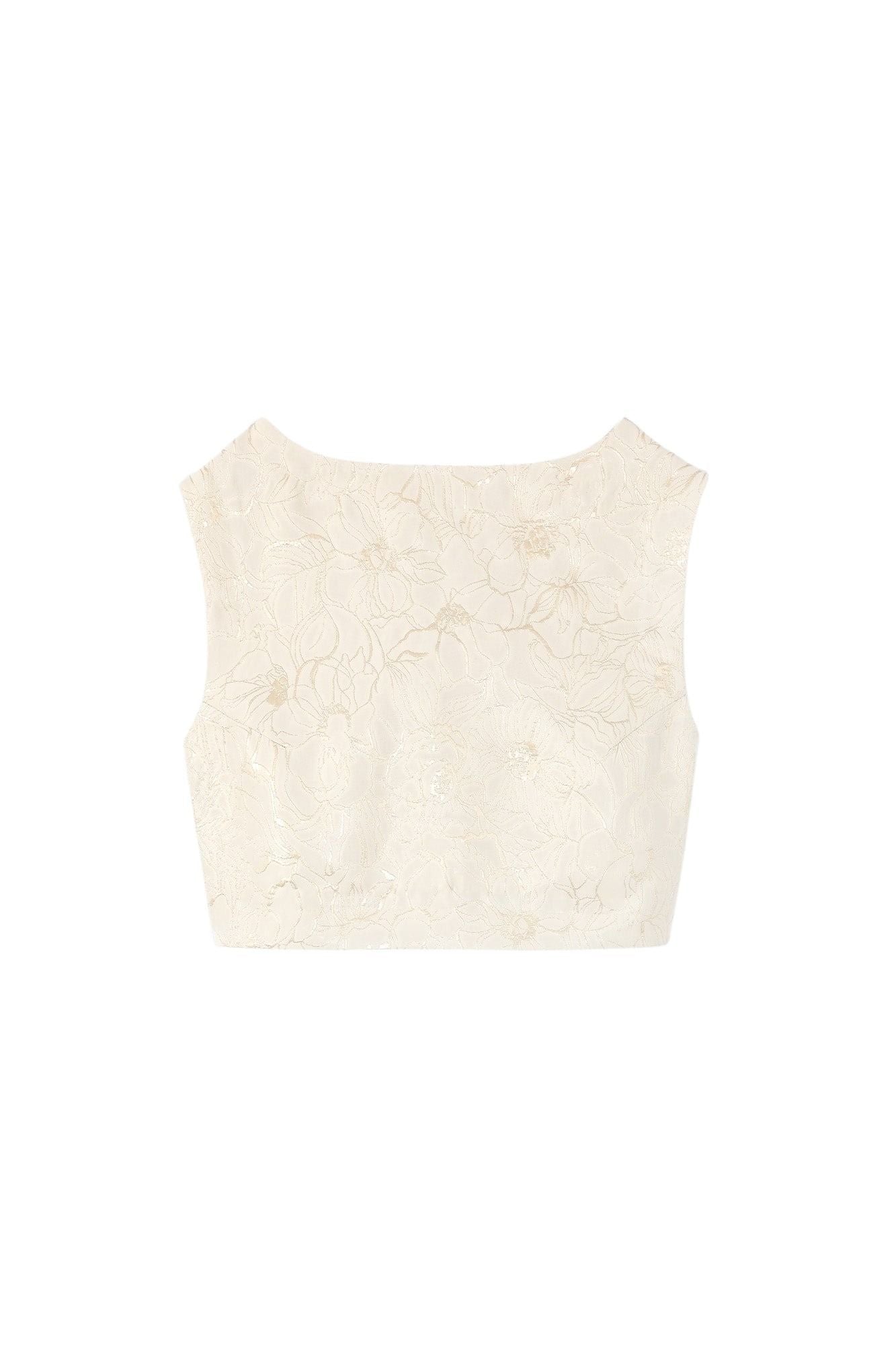 16qty RELIQUAT 75€ / ECRU & GOLD RICHARD ROSE JACQUARD Haut court en jacquard