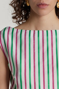 92qty RELIQUAT 75€ / RUBY & GREEN RICHARD OTTOMAN STRIPES haut court rayé