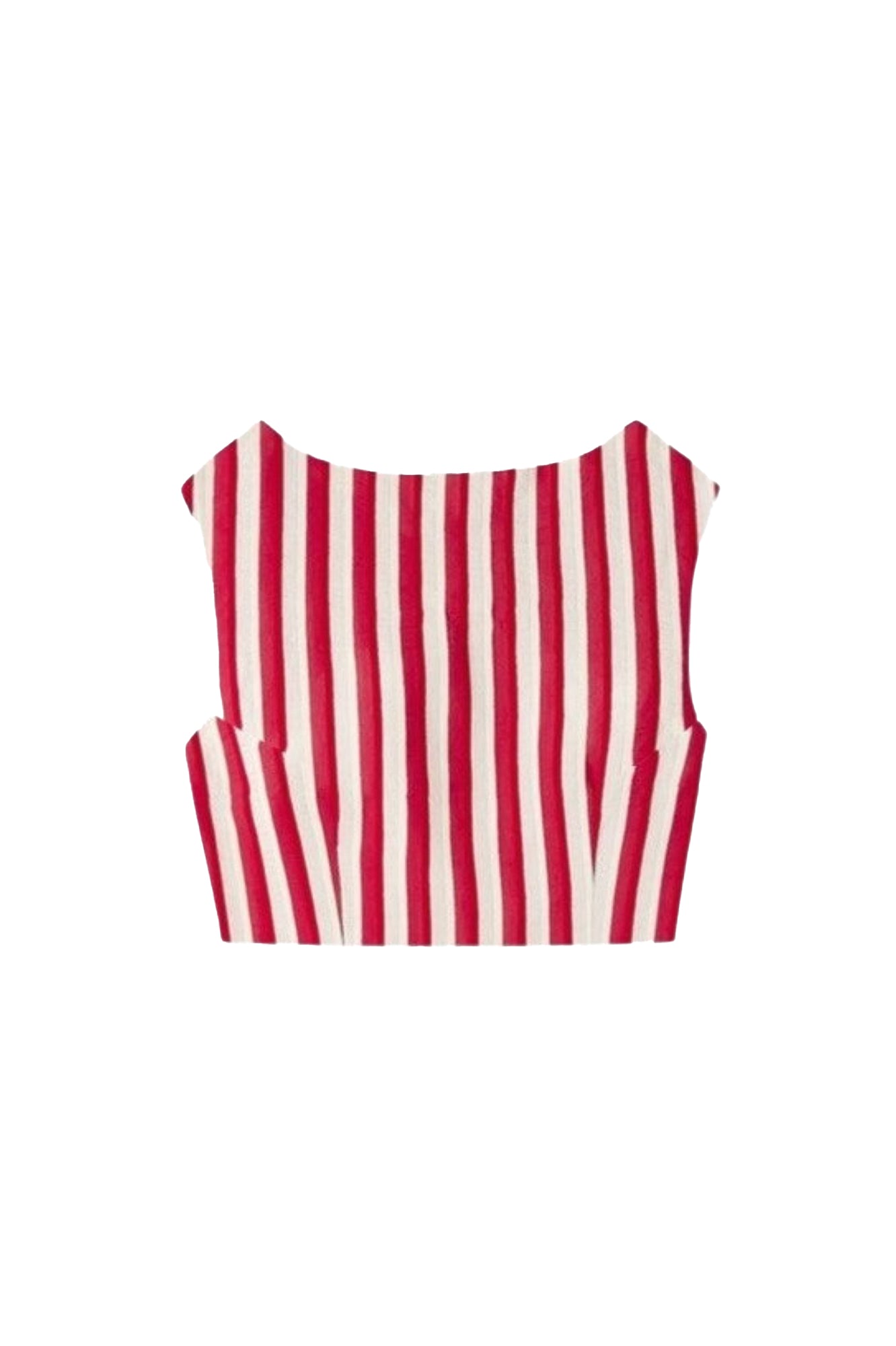 RED & ECRU RICHARD STRIPES 2 haut court rayé
