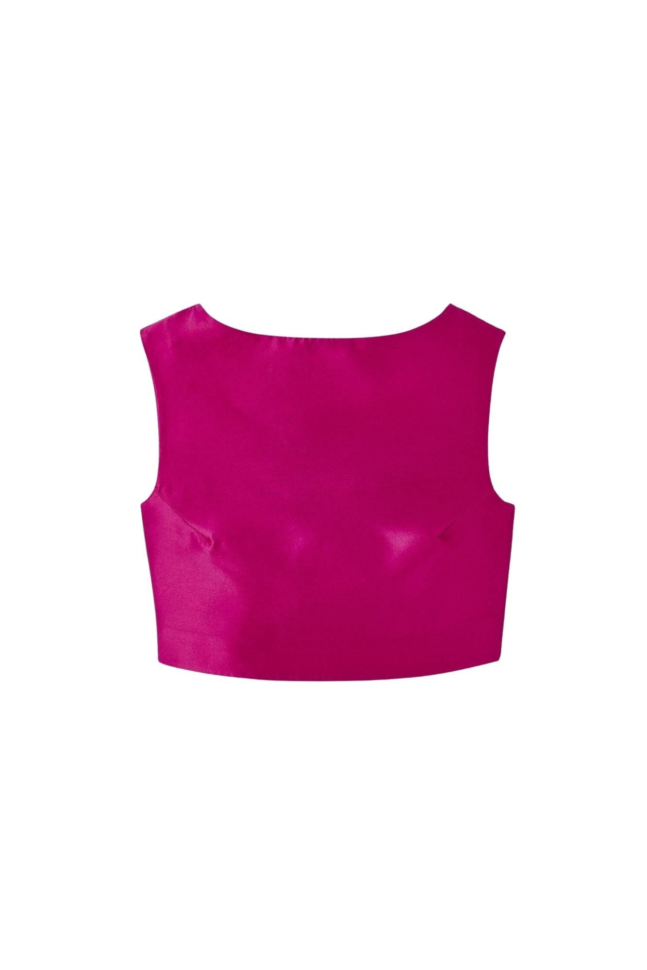 FUCHSIA RICHARD SMART haut court en satin