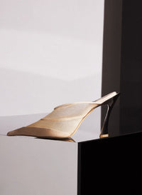 TAN // nude mesh Fang 95 mules