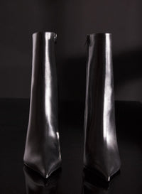 BLACK LEATHER FANG 95 ANKLE BOOTS