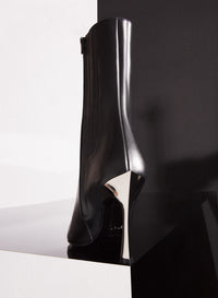BLACK LEATHER FANG 95 ANKLE BOOTS