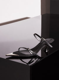 BLACK SUEDE FANG 55 SANDALS