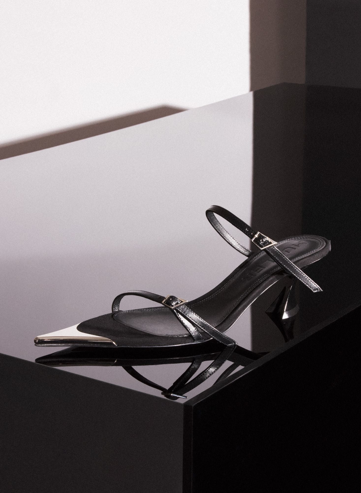 BLACK SUEDE FANG 55 SANDALS