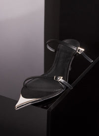 BLACK SUEDE FANG 55 SANDALS
