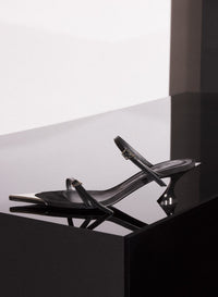 BLACK SUEDE FANG 55 SANDALS