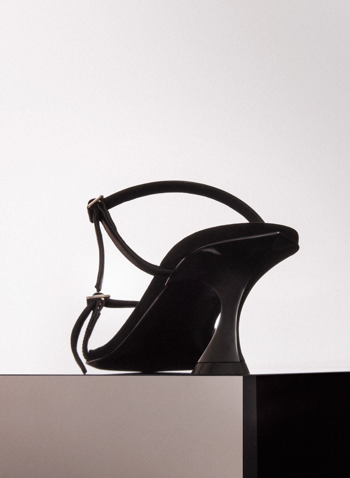 BLACK SUEDE FANG 55 SANDALS