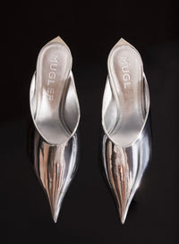 METALLIC LEATHER FANG 55 MULES
