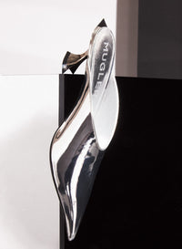 METALLIC LEATHER FANG 55 MULES