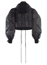 BLACK SHEER BOMBER JACKET