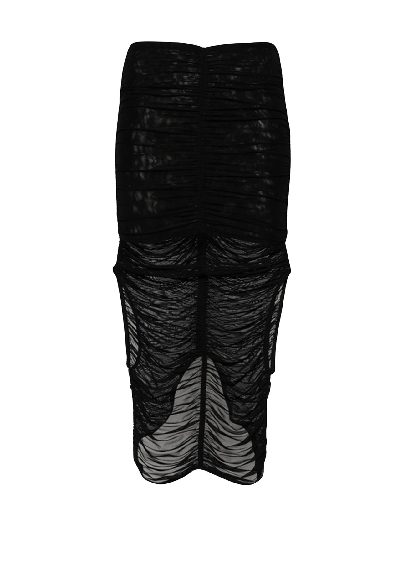 MAGENTA RUCHED MESH SKIRT