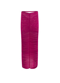 MAGENTA RUCHED MESH SKIRT
