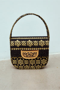 Sac Martin S jacquard avec une boucle - Black & Gold