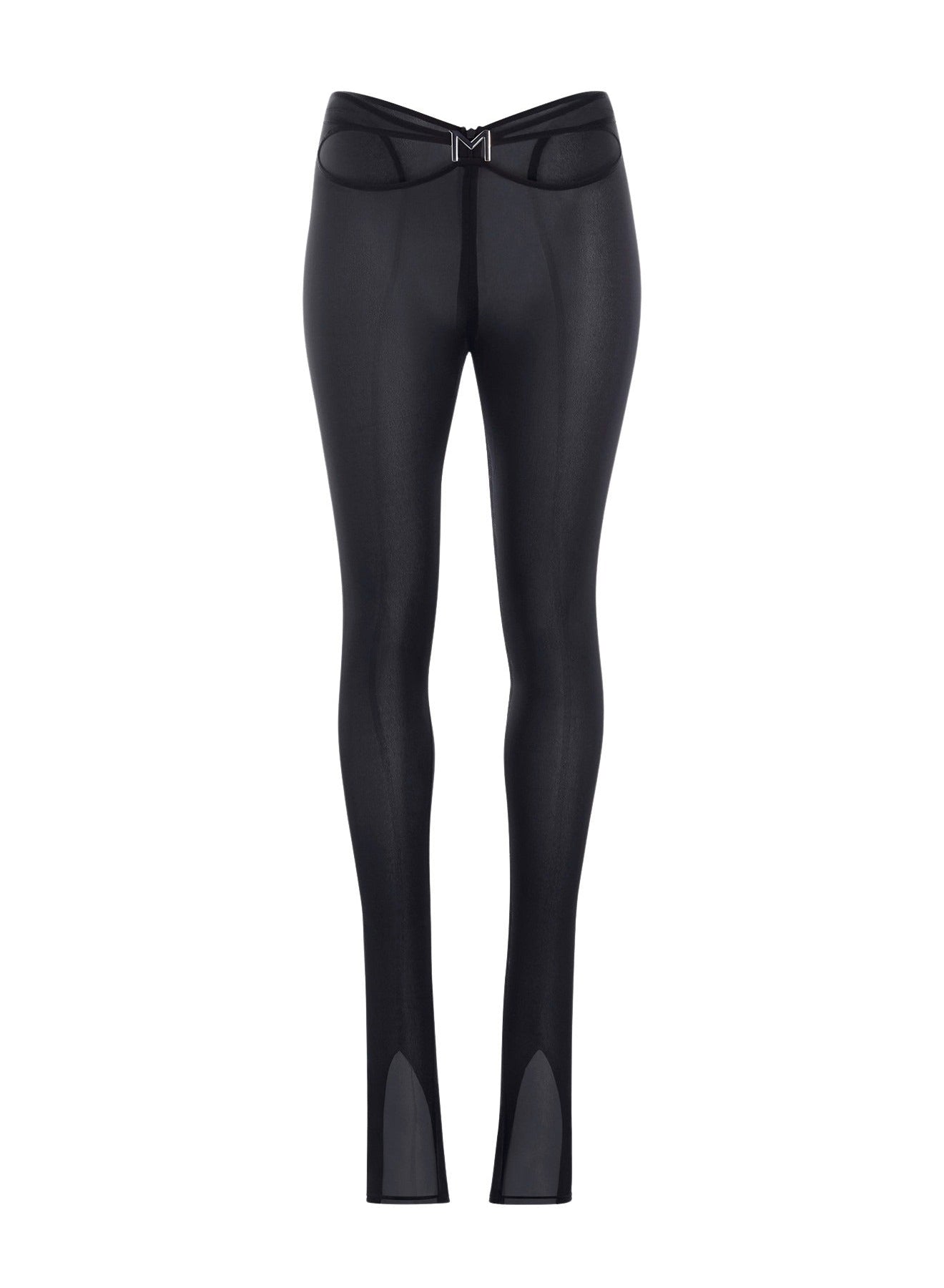 BLACK SHEER M CUT-OUT PANTS