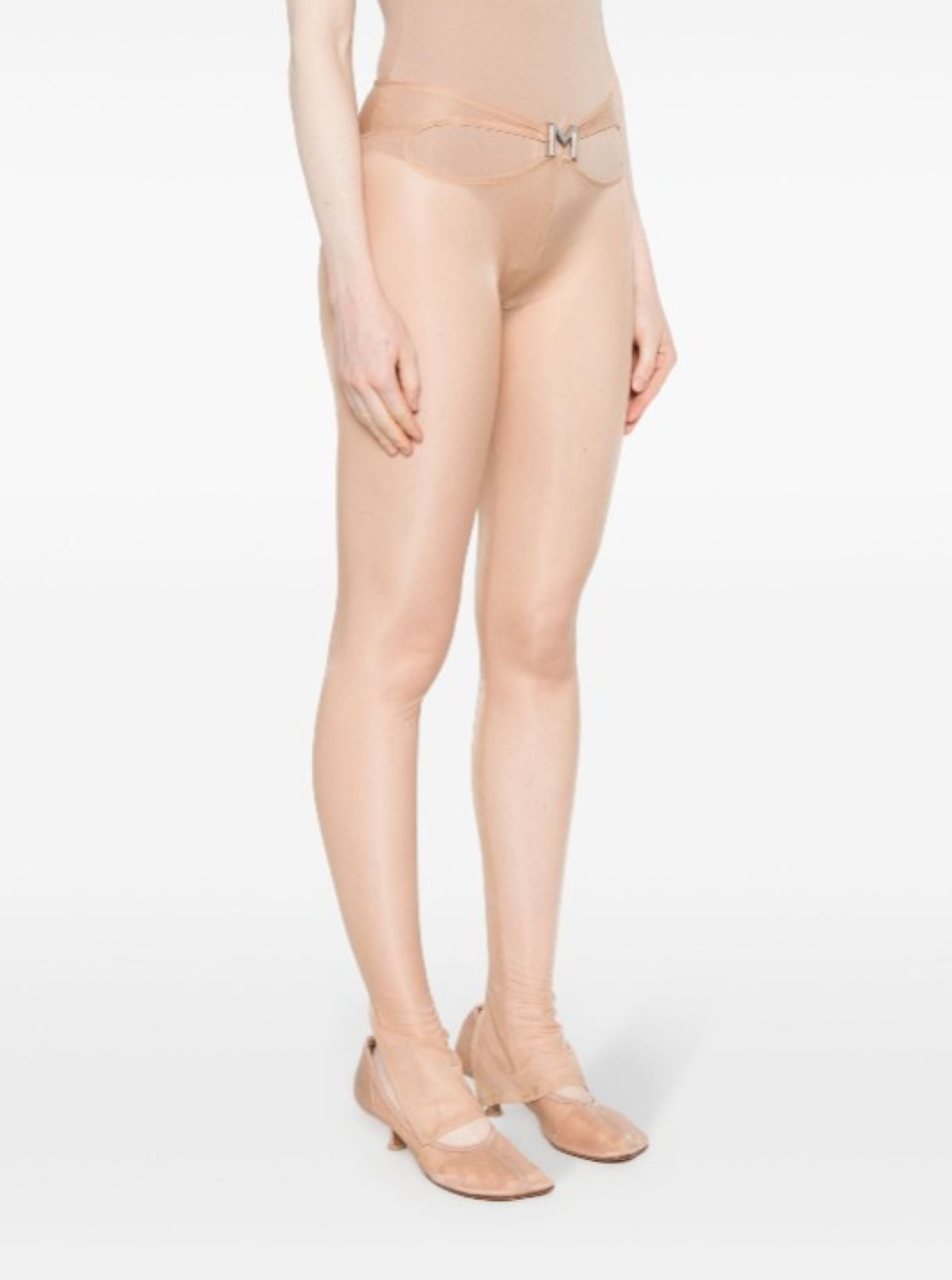BLACK SHEER M CUT-OUT PANTS