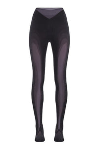 BLACK SHEER MULTI-LAYER LEGGINGS