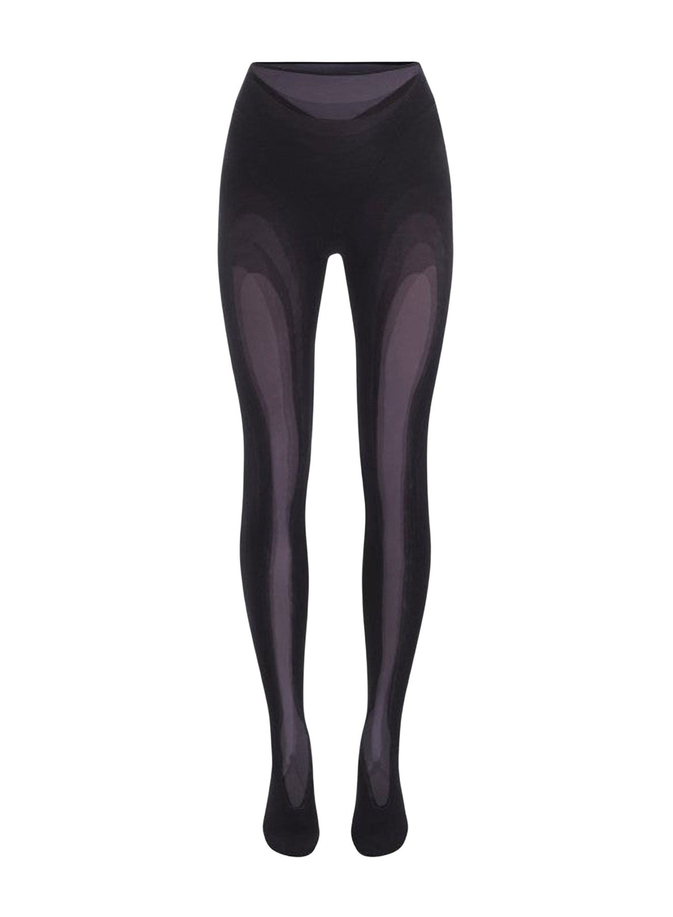 BLACK SHEER MULTI-LAYER LEGGINGS