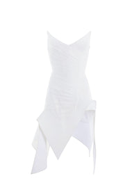 WARM WHITE/WARM WHITE // white asymmetric bustier dress