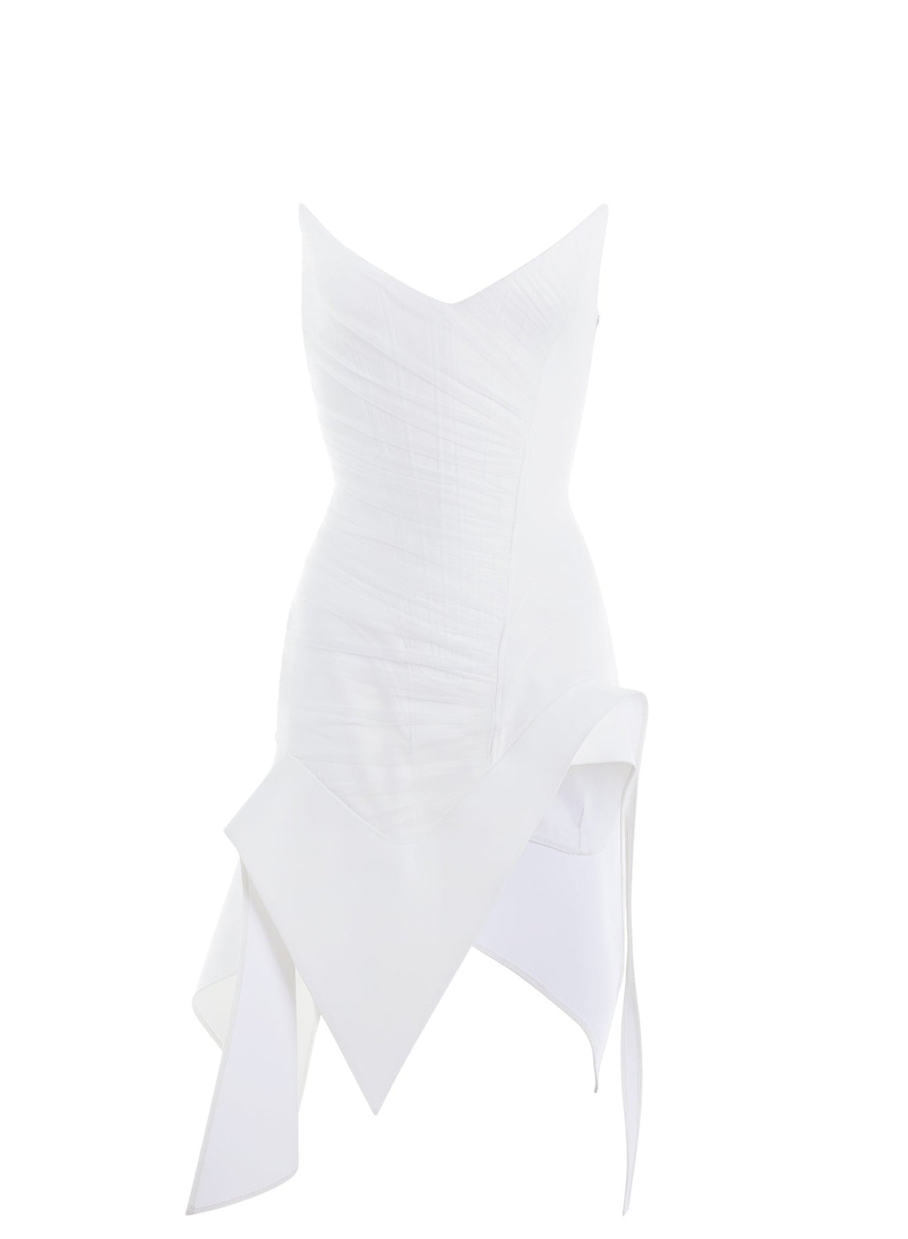 BLACK ASYMMETRIC BUSTIER DRESS