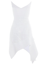 WARM WHITE/WARM WHITE // white asymmetric bustier dress