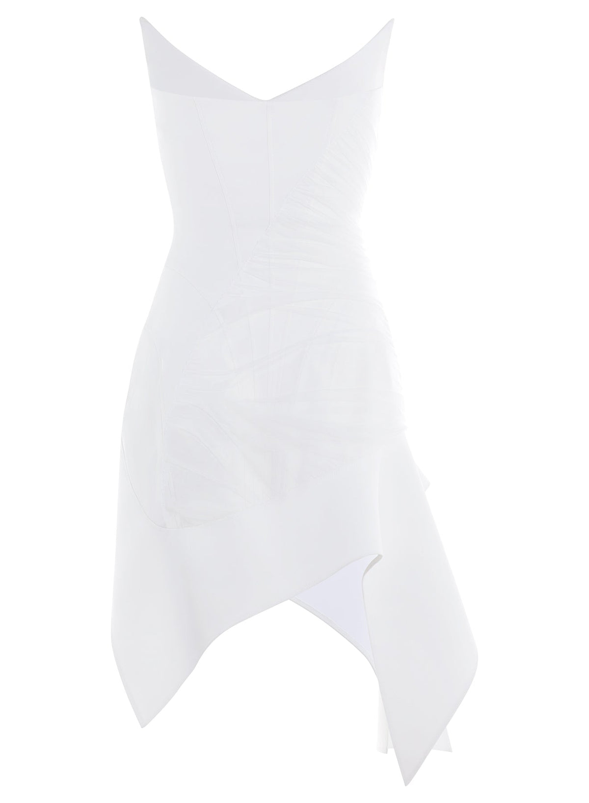 WARM WHITE/WARM WHITE // white asymmetric bustier dress
