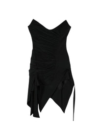 BLACK/BLACK // black asymmetric bustier dress
