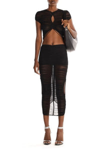 MAGENTA MESH CROP TOP