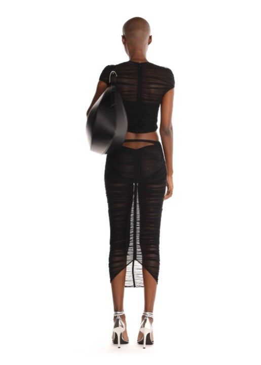 MAGENTA MESH CROP TOP