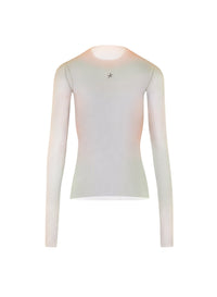 BLACK GRADIENT-EFFECT LONG-SLEEVED TOP