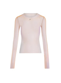 BLACK GRADIENT-EFFECT LONG-SLEEVED TOP