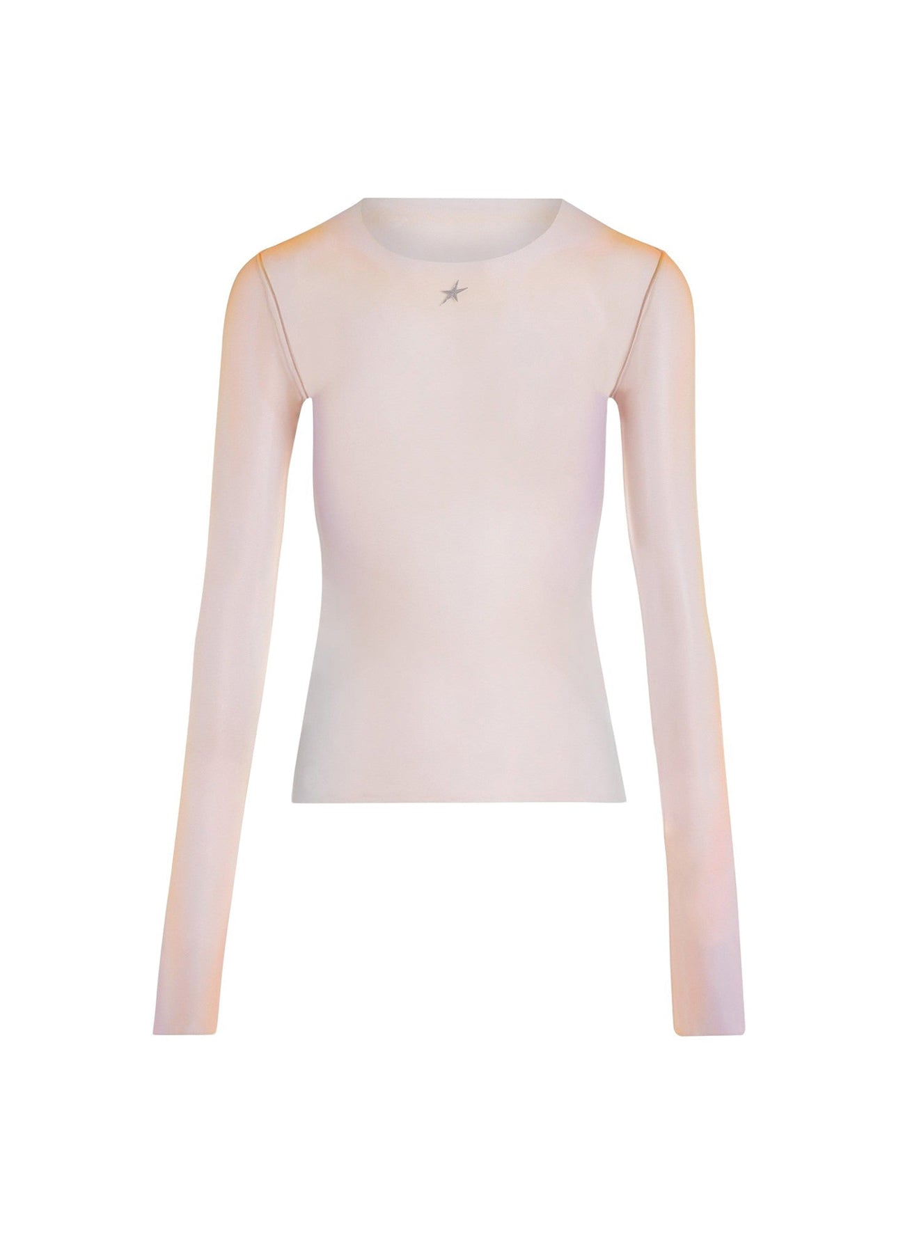BLACK GRADIENT-EFFECT LONG-SLEEVED TOP